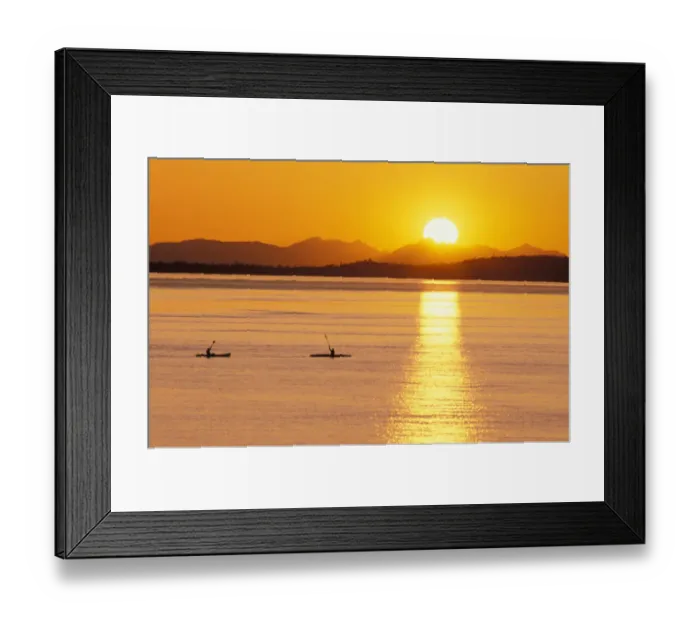 Framed Print : North America, USA, Washington, San Juan Islands, kayaking at sunset Framed Print : North America, USA, Washington, San Juan Islands, kayaking at sunset