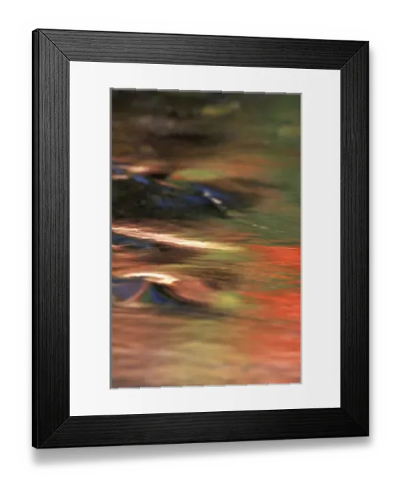 Framed Print : North America, USA, Washington, Lake Wenatchee. Fall colored leaves reflecting in stream Framed Print : North America, USA, Washington, Lake Wenatchee. Fall colored leaves reflecting in stream