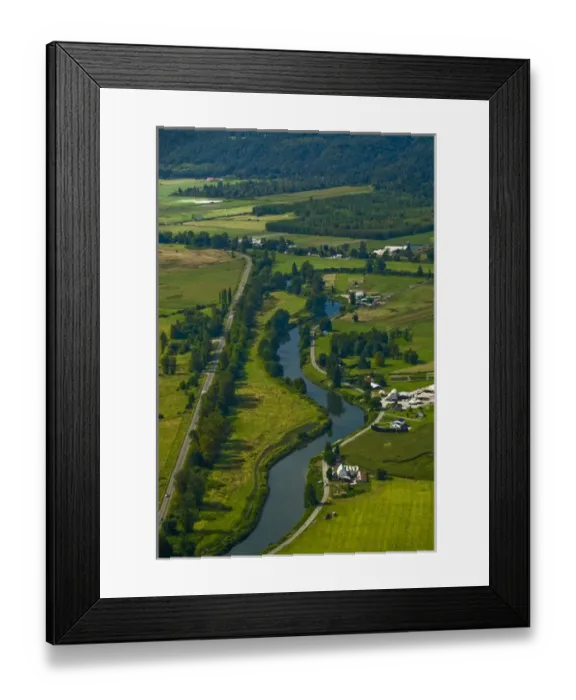 Framed Print : Snoqualmie River and Farmland (Aerial), Snoqualmie Valley, Washington, US Framed Print : Snoqualmie River and Farmland (Aerial), Snoqualmie Valley, Washington, US