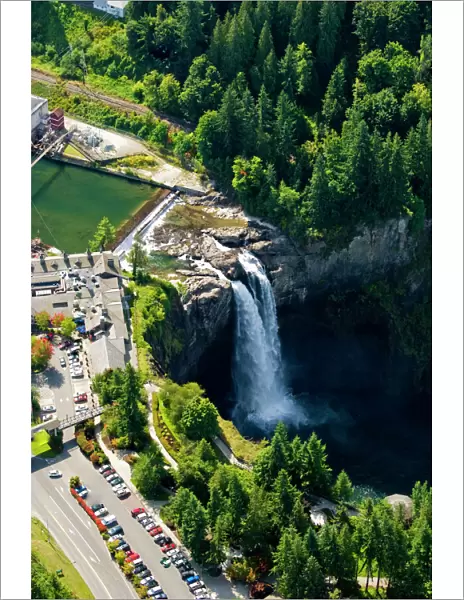 Snoqualmie Falls (Aerial), Snoqualmie, Washington, US