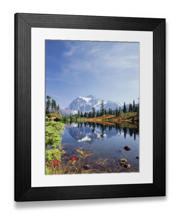 Framed Print : USA, Washington State, Mount Baker National Recreation Area, View of Mt. Shuksan