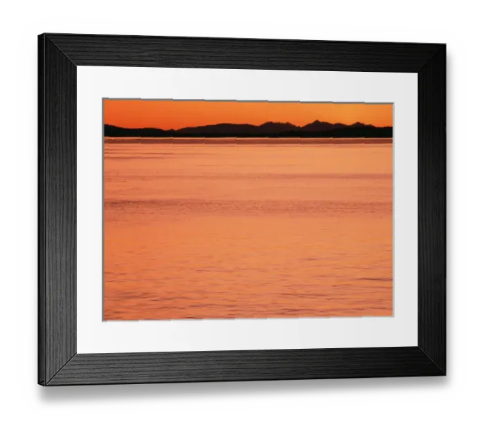 Framed Print : USA, Washington State, San Juan Island, County Park, View of sea in sunset at Vancouver Framed Print : USA, Washington State, San Juan Island, County Park, View of sea in sunset at Vancouver