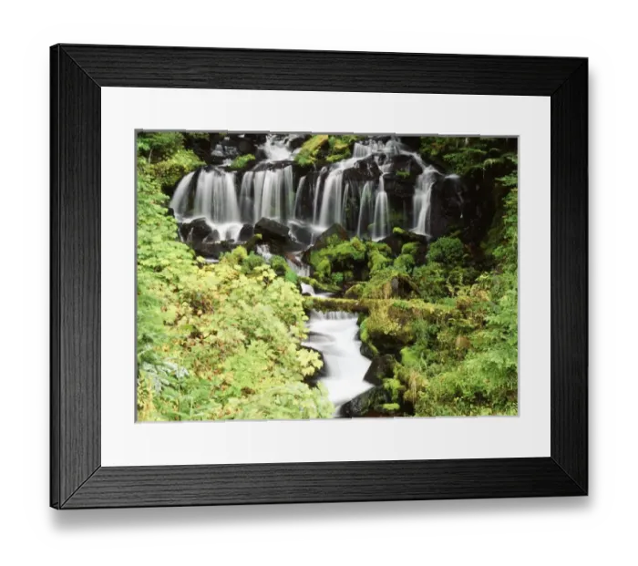 Framed Print : USA, Washington State, Gifort Pinchot National Forest, Mt. Adams and Twin falls