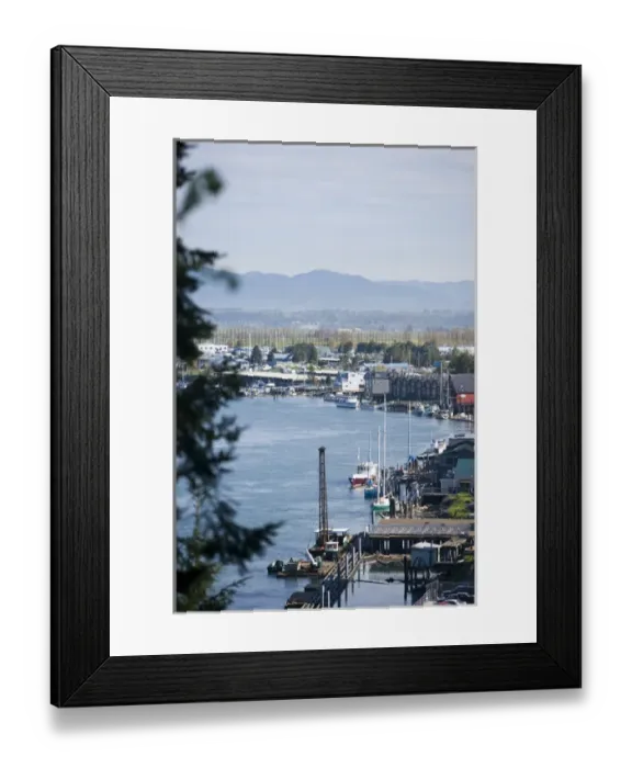Framed Print : USA, Washington State, La Conner. View of La Conner and the Cascades Framed Print : USA, Washington State, La Conner. View of La Conner and the Cascades