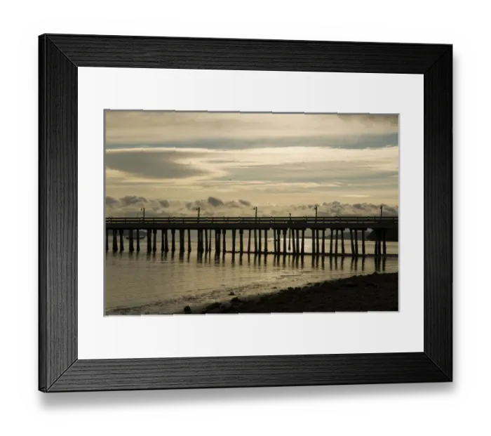 Framed Print : USA, WA, Island County, Whidbey Island. Coupeville waterfront pier silhouetted early Framed Print : USA, WA, Island County, Whidbey Island. Coupeville waterfront pier silhouetted early