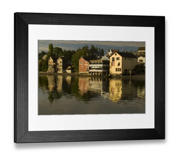 Framed Print : USA, WA, Island County, Whidbey Island. Quaint Coupeville waterfront first morning light Framed Print : USA, WA, Island County, Whidbey Island. Quaint Coupeville waterfront first morning light