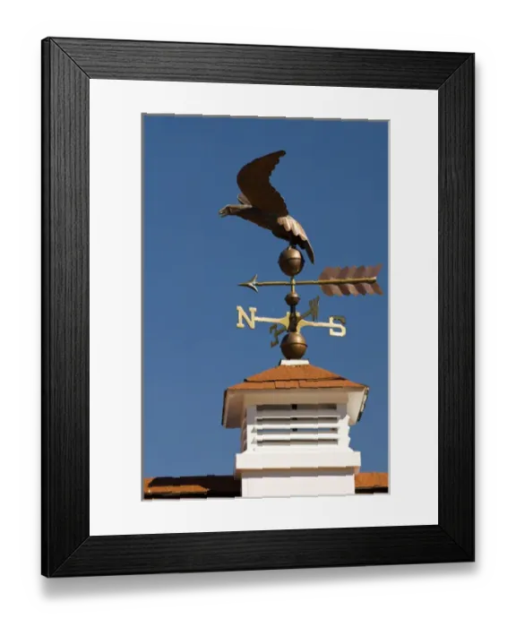 Framed Print : USA, WA, Whidbey Island, Coupeville. Weathervane detail on cupola Framed Print : USA, WA, Whidbey Island, Coupeville. Weathervane detail on cupola