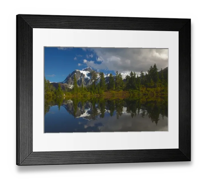 Framed Print : North America, USA, Washington, Mt. Shucksan Reflecting in Picture Lakewith Autumn Color Framed Print : North America, USA, Washington, Mt. Shucksan Reflecting in Picture Lakewith Autumn Color