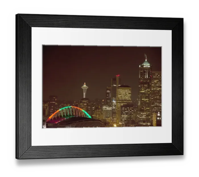 Framed Print : North America, USA, Washington, Seattle, Christmas Lights on City Framed Print : North America, USA, Washington, Seattle, Christmas Lights on City