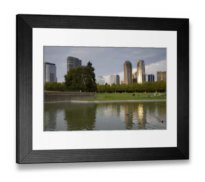 Framed Print : USA, Washington, Bellevue. Skyline from Downtown Park Framed Print : USA, Washington, Bellevue. Skyline from Downtown Park