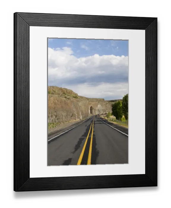 Framed Print : USA, Washington State, Grant County. Basalt cliffs along highway near Soap Lake