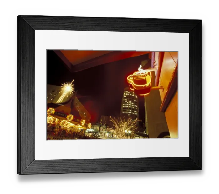 Framed Print : USA, Washington State, Seattle. Holiday season in downtown Seattle Framed Print : USA, Washington State, Seattle. Holiday season in downtown Seattle