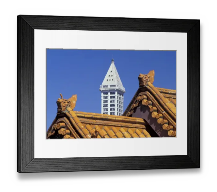 Framed Print : USA, Washington State, Seattle. International District, architectural detail Framed Print : USA, Washington State, Seattle. International District, architectural detail