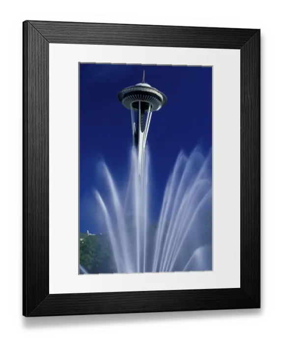 Framed Print : North America, USA, Washington, Seattle, Seattle Center. Space Needle and fountain Framed Print : North America, USA, Washington, Seattle, Seattle Center. Space Needle and fountain
