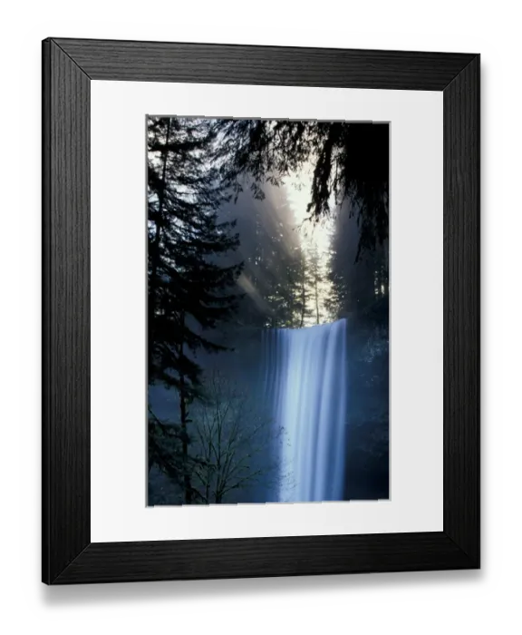 Framed Print : North America, USA, Washington. Waterfall with rays of light shining through mist Framed Print : North America, USA, Washington. Waterfall with rays of light shining through mist