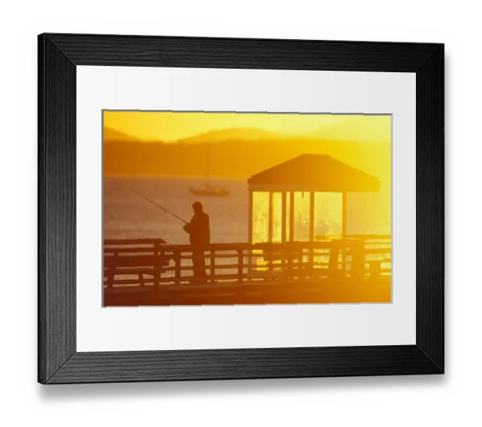 Framed Print : North America, USA, Washington, Seattle. Fisherman at public pier on Puget Sound Framed Print : North America, USA, Washington, Seattle. Fisherman at public pier on Puget Sound