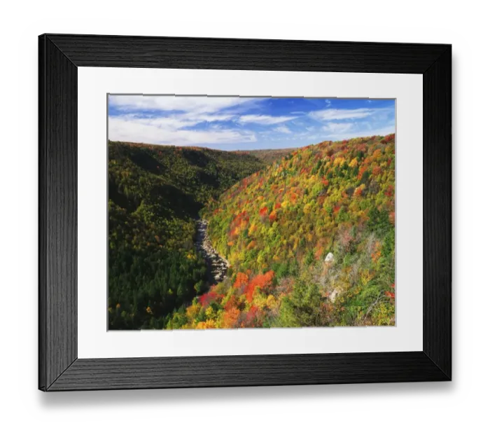Framed Print : USA, West Virginia, Blackwater Falls State Park, View of Blackwater Canyon in autumn Framed Print : USA, West Virginia, Blackwater Falls State Park, View of Blackwater Canyon in autumn