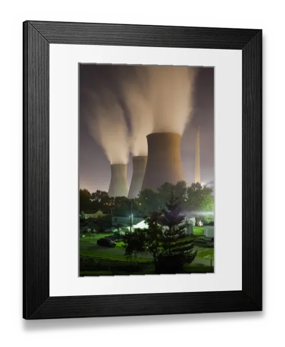 Framed Print : USA, West Virginia, Winfield, John E. Amos Power Plant, a coal-fired electrical power plant