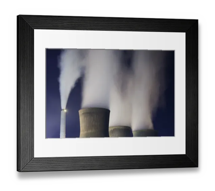 Framed Print : USA, West Virginia, Winfield, Steam billows from smokestacks at John Amos Coal-Fired Framed Print : USA, West Virginia, Winfield, Steam billows from smokestacks at John Amos Coal-Fired