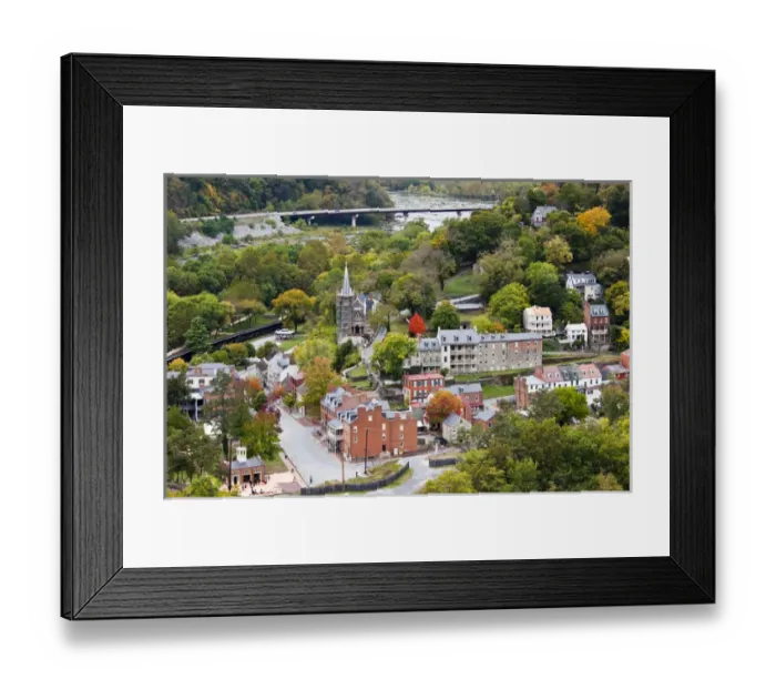 Framed Print : USA, West Virginia, Harpers Ferry. Harpers Ferry National Historic Park, high angle