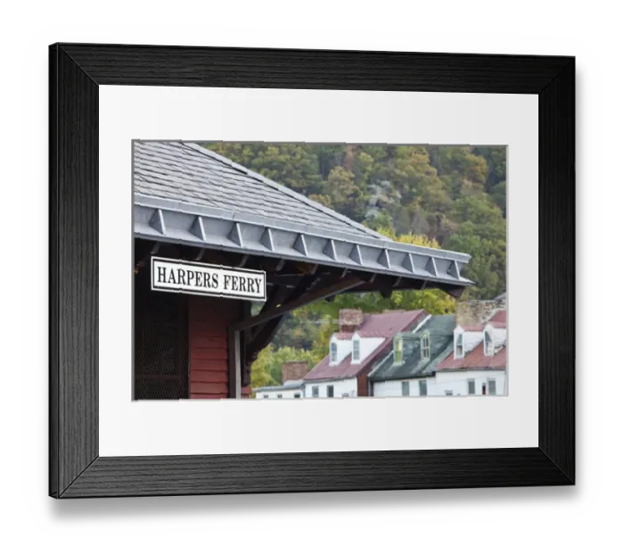 Framed Print : USA, West Virginia, Harpers Ferry. Harpers Ferry National Historic Park, train station Framed Print : USA, West Virginia, Harpers Ferry. Harpers Ferry National Historic Park, train station