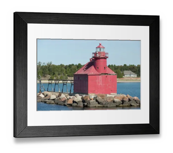 Framed Print : Wisconsin, Door County, Sturgeon Bay. North Pierhead Lighthouse, built in 1882, located Framed Print : Wisconsin, Door County, Sturgeon Bay. North Pierhead Lighthouse, built in 1882, located
