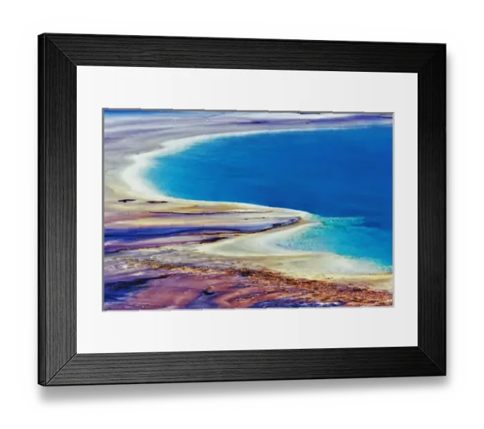 Framed Print : Pattern in bacterial mat around Grand Prismatic Spring, Midway Geyser Basin, Yellowstone