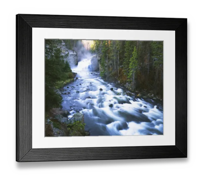 Framed Print : USA, Wyoming, Yellowstone National Park, View of Firehole Falls and Firehole River Framed Print : USA, Wyoming, Yellowstone National Park, View of Firehole Falls and Firehole River