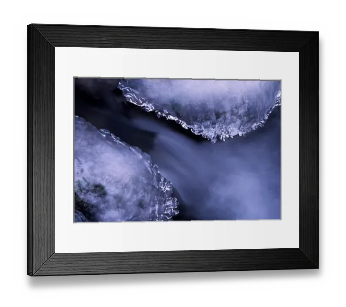Framed Print : NA, USA, Wyoming. Yellowstone National Park. Thin ice over rushing creek