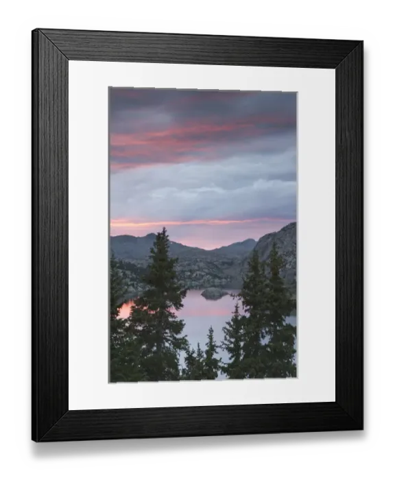 Framed Print : USA, Wyoming, Bridger National Forest, Bridger Wilderness. Sunset over Island Lake Framed Print : USA, Wyoming, Bridger National Forest, Bridger Wilderness. Sunset over Island Lake