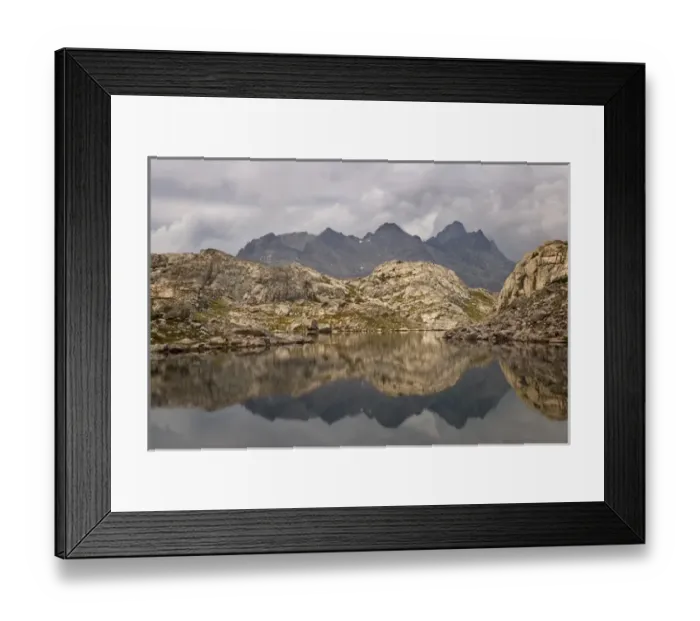 Framed Print : USA, Wyoming, Bridger National Forest, Bridger Wilderness. Unnamed Lake reflects cloudy sky Framed Print : USA, Wyoming, Bridger National Forest, Bridger Wilderness. Unnamed Lake reflects cloudy sky