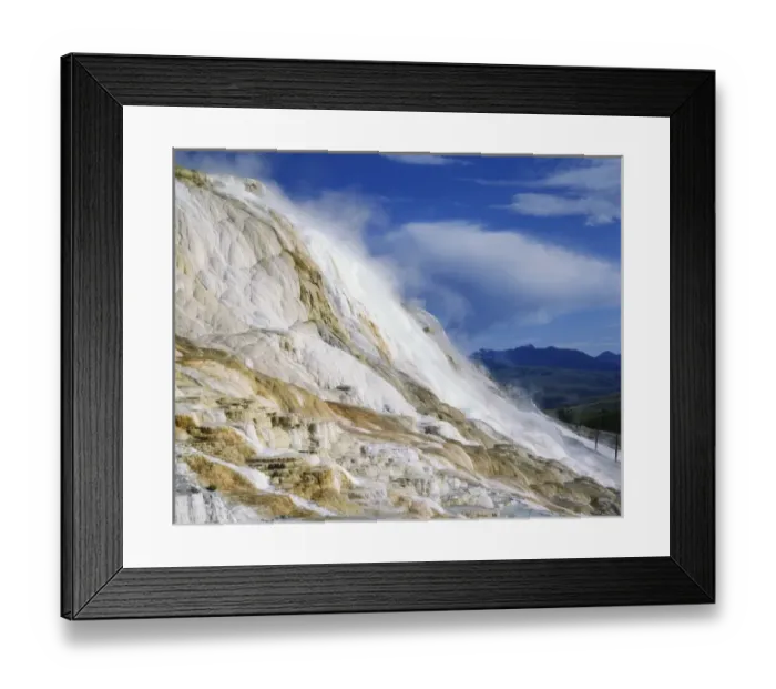 Framed Print : USA, Wyoming, Yellowstone National Park, Mammoth Hot Springs, Terraces at Canary Spring