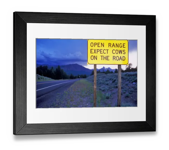 Framed Print : Road Sign on the Beartooth Highway in Wyoming Framed Print : Road Sign on the Beartooth Highway in Wyoming