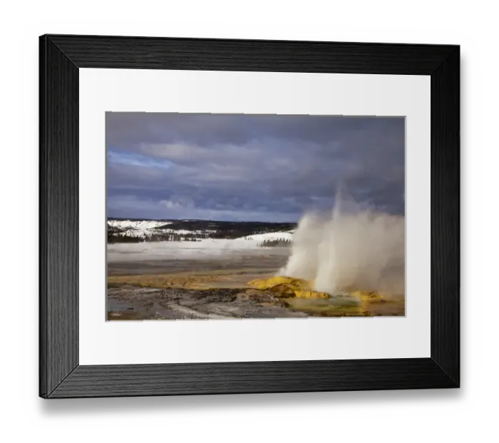 Framed Print : Clepsydra geyser erupts in the Loower Geyser Basin in Yellowstone National Park, Wyoming Framed Print : Clepsydra geyser erupts in the Loower Geyser Basin in Yellowstone National Park, Wyoming
