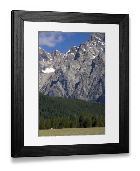 Framed Print : Horseback riding in Grand Teton National Park, Wyoming beneath Mt. Moran