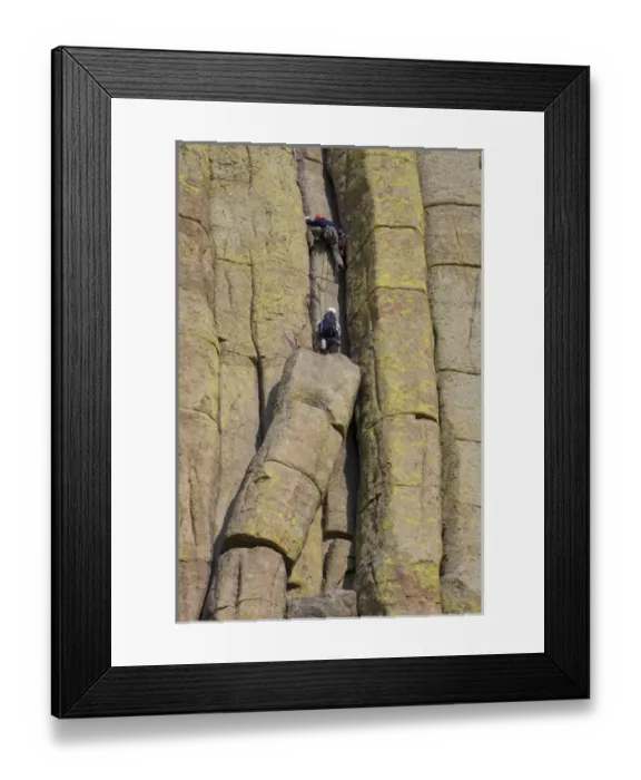 Framed Print : Devils Tower National Monument, Wyoming, North America, USA. Technical Rock Climbers Framed Print : Devils Tower National Monument, Wyoming, North America, USA. Technical Rock Climbers