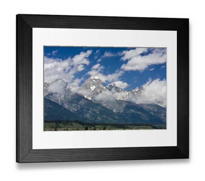 Framed Print : Clouds move over Grand Teton peak on a sunny day - Grand Teton National Park, Wyoming Framed Print : Clouds move over Grand Teton peak on a sunny day - Grand Teton National Park, Wyoming