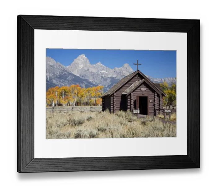 Framed Print : WY, Grand Teton National Park, Chapel of the Transfiguration with Teton Range Framed Print : WY, Grand Teton National Park, Chapel of the Transfiguration with Teton Range