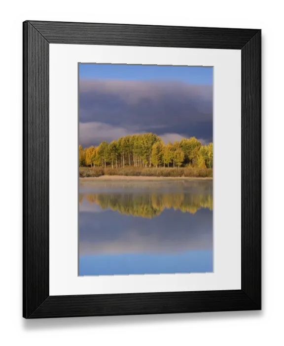 Framed Print : USA Wyoming Grand Teton NP trees and clouds with refections at Oxbow Bend Framed Print : USA Wyoming Grand Teton NP trees and clouds with refections at Oxbow Bend