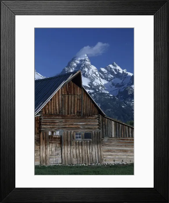 Framed Print : North America, U. S. A. Wyoming Grand Teton National Park Barn and mountain
