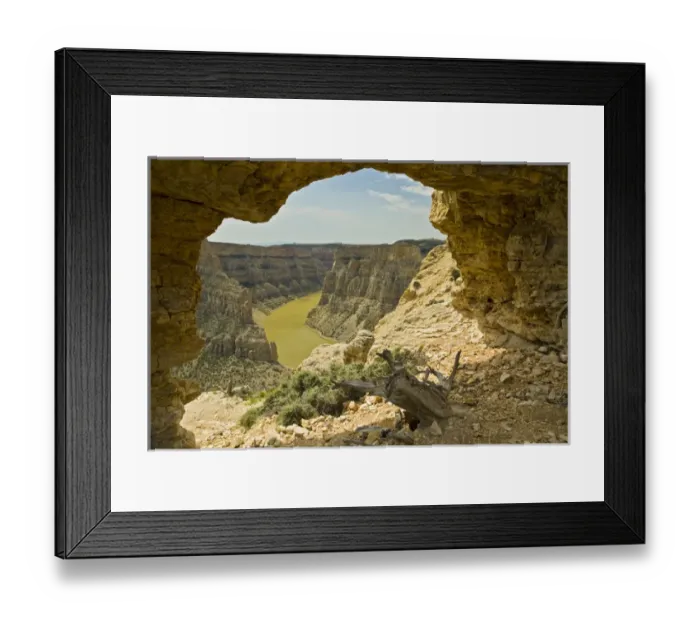 Framed Print : North America, USA, Wyoming, Bighorn National Recreation Area, rock arch on Big Horn River canyon