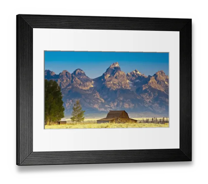 Framed Print : Teton Front Range and Morman Barn at Sunrise, Grand Teton National Park, WY, USA Framed Print : Teton Front Range and Morman Barn at Sunrise, Grand Teton National Park, WY, USA