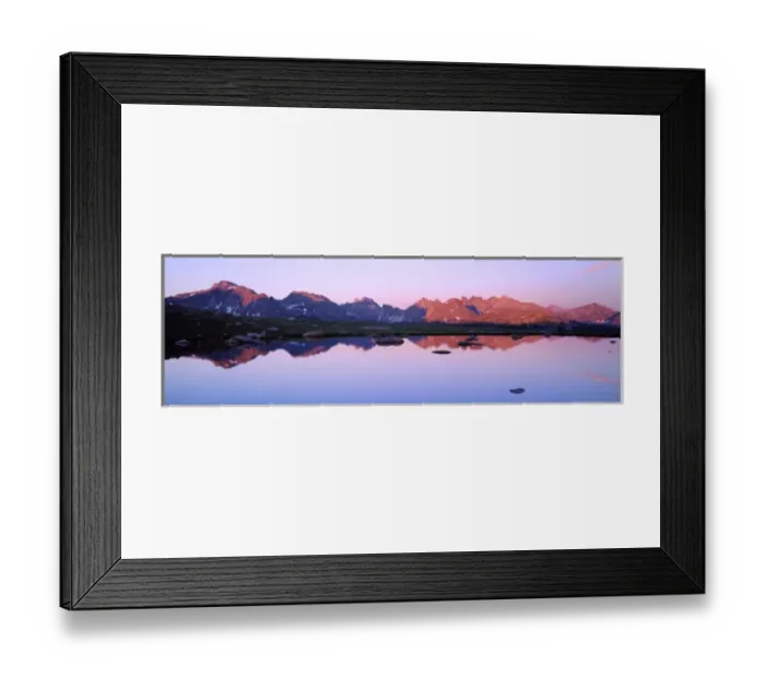 Framed Print : BRIDGER WILDERNESS, WYOMING. USA. Peaks of the Continental Divide reflected in tarn at sunset Framed Print : BRIDGER WILDERNESS, WYOMING. USA. Peaks of the Continental Divide reflected in tarn at sunset
