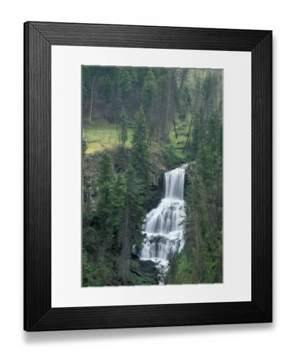 Framed Print : N. A. USA, Wyoming. Yellowstone National Park. Waterfall in Lamar valley Framed Print : N. A. USA, Wyoming. Yellowstone National Park. Waterfall in Lamar valley