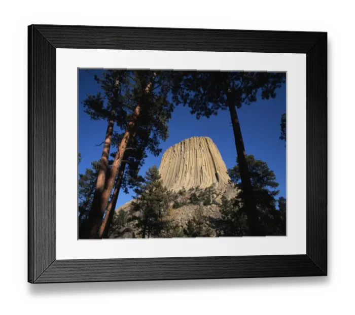 Framed Print : USA, Wyoming, Hulett, Devils Tower national monument at dusk Framed Print : USA, Wyoming, Hulett, Devils Tower national monument at dusk