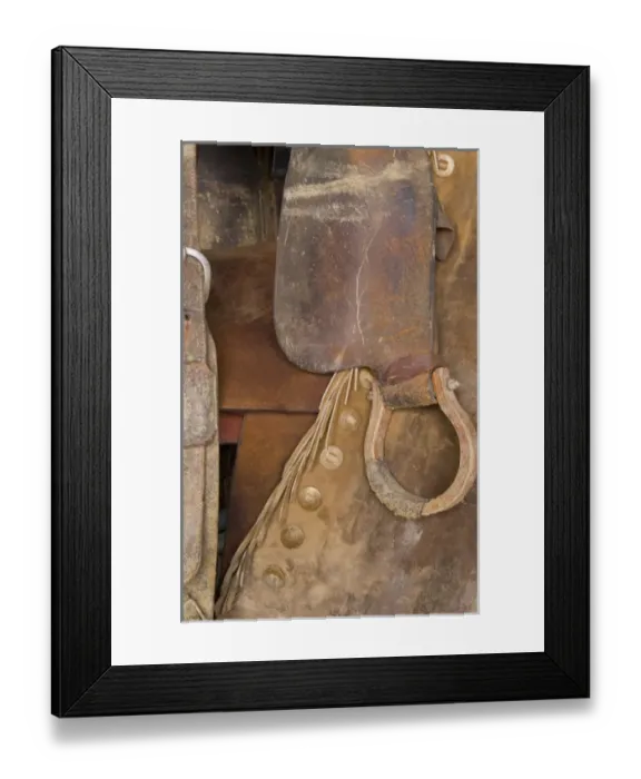 Framed Print : The cowboy life in the USA West riding gear for horses Framed Print : The cowboy life in the USA West riding gear for horses