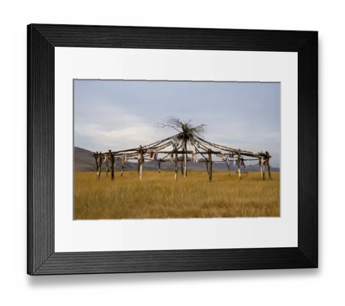 Framed Print : Sundance lodge constructed for the annual renewal ceremony held in the summer months Framed Print : Sundance lodge constructed for the annual renewal ceremony held in the summer months