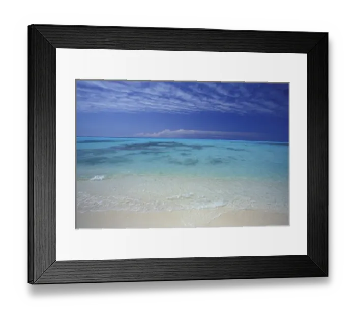 Framed Print : United States, Hawaii, Midway Atoll NWR. Blue water and white sand