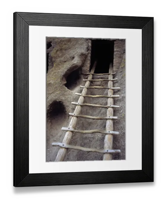 Framed Print : USA, New Mexico, Bandelier National Monument. Prehistoric Anasazi cliff dwelling Framed Print : USA, New Mexico, Bandelier National Monument. Prehistoric Anasazi cliff dwelling