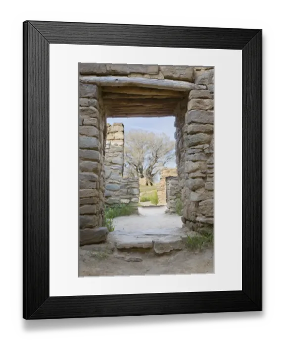 Framed Print : NM, New Mexico, Aztec, Aztec Ruins National Monument, built by ancestral Pueblo people
